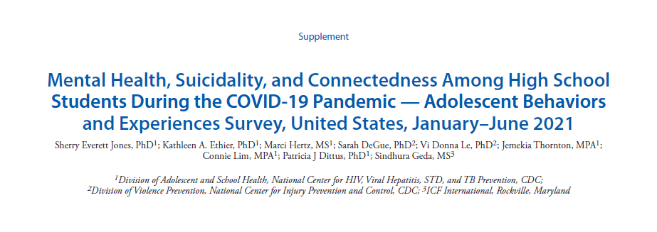 mental health CDC article clipping