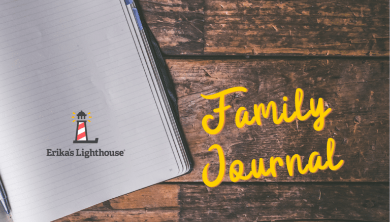 family journal text with a book